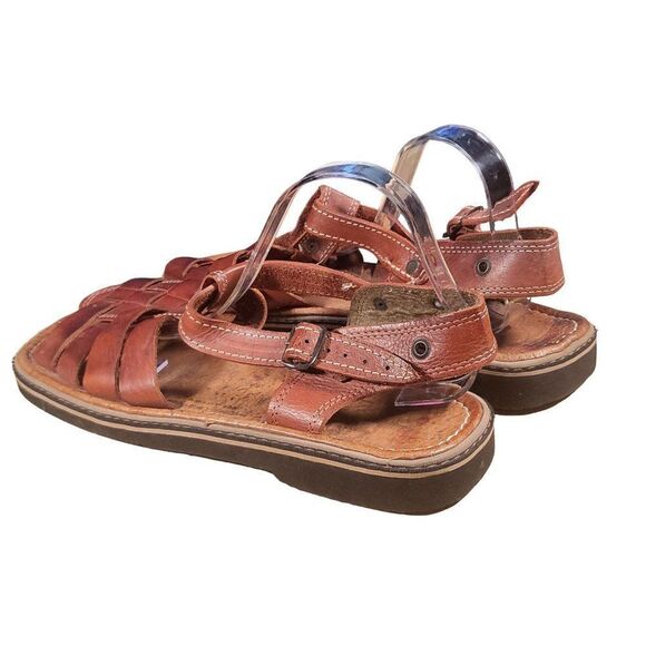 Huarache Playera Sandals Men Sz 13.5 Leather Avalanche Slingack Boho Brown - Picture 2 of 7